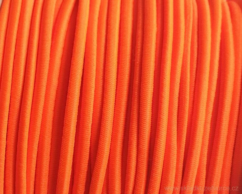 Klobouková guma 3 mm kulatá - jasně oranžová